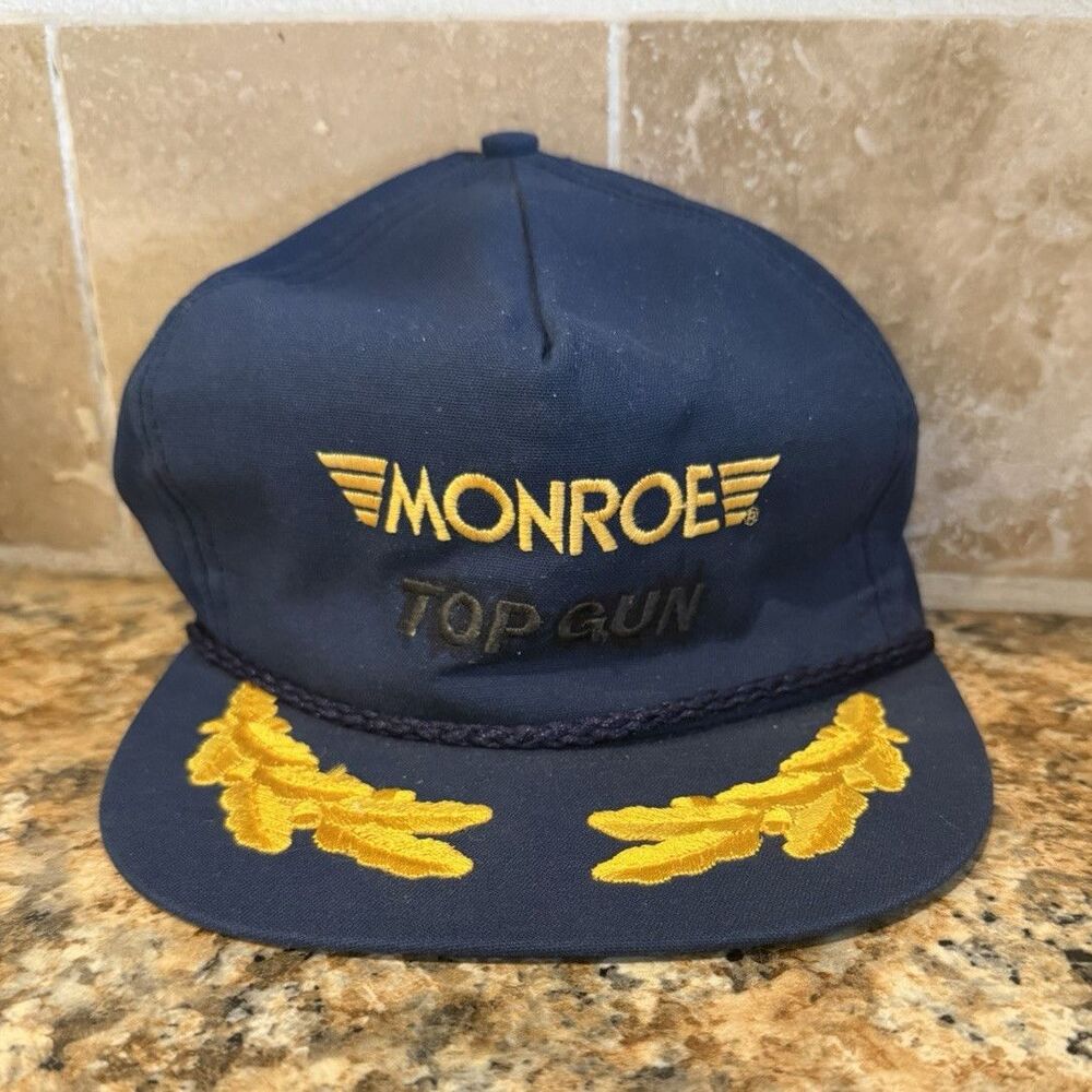 The Executive Line Top Gun Blue Baseball Cap One Size Gold Embroidery